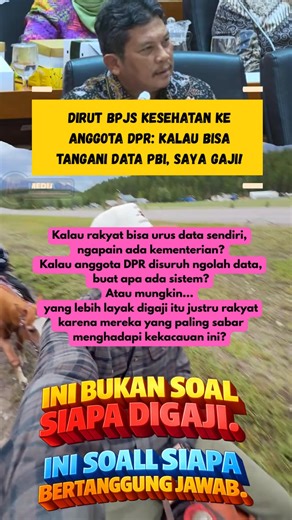 Kalau rakyat bisa urus data sendiri, ngapain ada kementerian? Kalau anggota DPR disuruh ngolah data, buat apa ada sistem? Atau mungkin… yang lebih layak digaji itu justru rakyat karena mereka yang paling sabar menghadapi kekacauan ini? #reels #dinsos #pbi #bpjs #fyp #berita #beritaterkini @pengikut | Media 62