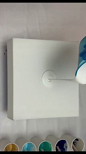 This painting was incredibly enjoyable to make. Using a variety of different colors and some metallics, I created an ocean inspired painting to capture the energy of the crashing waves. I’ve always been drawn to the water and its powerful but calming existence. I believe there is healing power in nature, probably why I take so much inspiration it. And what a perfect medium to use fluid art with all its spontaneous and beautiful color blends, and cell patterns that give the painting such an energ