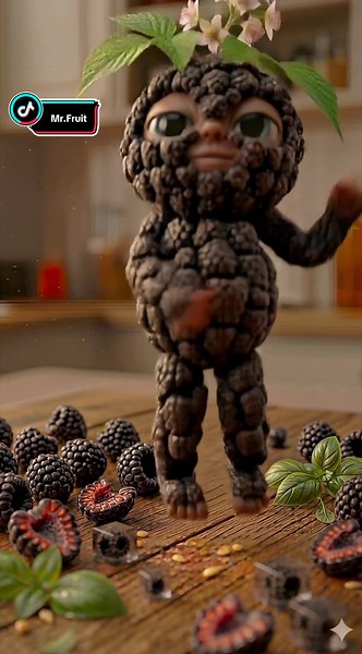 Blackberry dancing on a kitchen table…😉#cuteness #fruit #dance #baby #animation