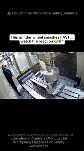 ⚠️ INSANE Pedestal Grinder SMASHES Spark Guard 😳💥 #workfails