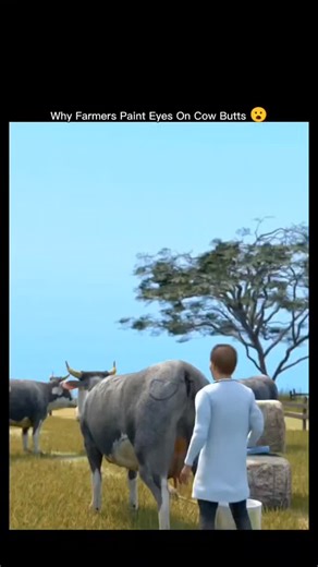 The_facto__world on Instagram: "Why Farmers Paint Eyes On Cow Butts 😮"