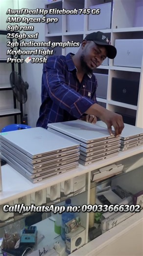 Awuf Deal Hp Elitebook 745 G6 AMD Ryzen 5 pro 8gb ram 256gb ssd 2gb dedicated graphics Keyboard light Price 🔖305k DM via WhatsApp no: 09033-666-302 📍S20 Ahmadu bello way by Gwandu road, Laptop in kaduna II we offer Nationwide delivery 🚚 📦