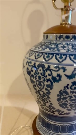 Ralph Lauren Porcelain & Wood Table Lamp 24"h 11'L 9"w Chinoiserie Blue and White No Shade - Etsy