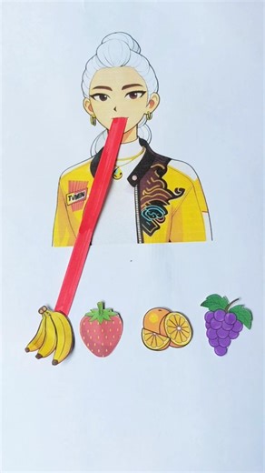 K-Pop Demon Hunters Magical Toungue Hair Change eating paper craft Challenge #kpop #rumi #sajaboys