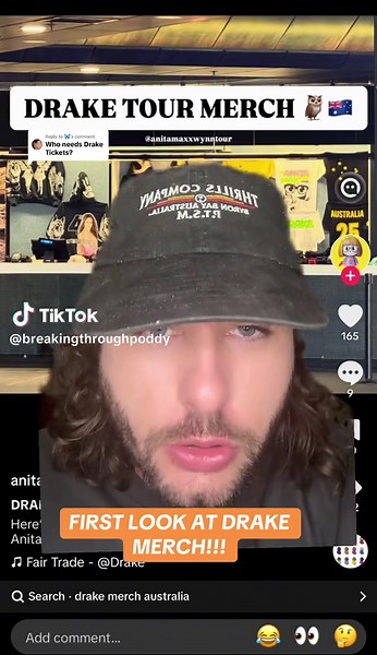 Exclusive Preview of Drake Merch for Australia Tour