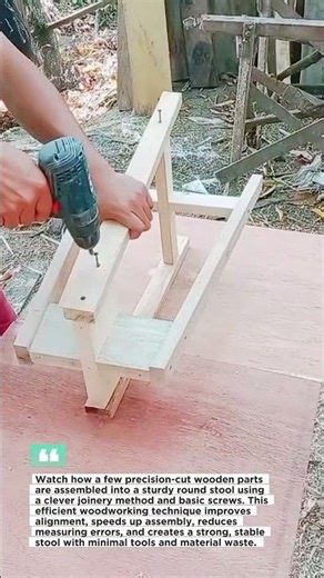 Build Strong Wooden Stool with a Simple DIY Joinery Trick!