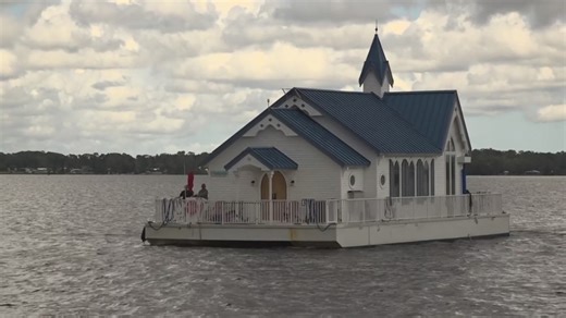 Did you see the church floating along St. Johns River this week?