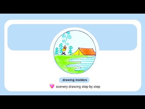 scenery drawing step by step | SDT-S1 (68/80) | 💖 drawing insiders