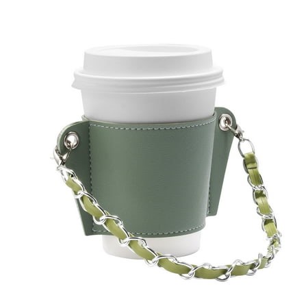 atinetok Clearance Chain Portable Coffee Cup Cover Leather Beverage Handbag Heat Insulation Hot Separation Cup Cover Hanging Portable Hottest Deals - Walmart.ca