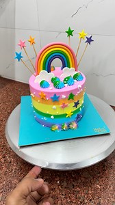 Rainbow 🌈 theme cake | how to make rainbow theme cake design | eggless rainbow cake #viral #trending #rainbow #rainbowcakedesign #cakedecorating #viral #trending #viralvideo #trendingvideo | roshan_cake_chef