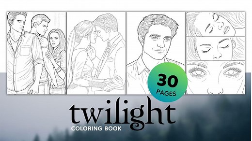 30 Twilight Coloring Book Pages | Fantasy Vampire Halloween | Edward & Bella, Jacob Art Gift | PDF Digital Download | Funny Adult Coloring - Etsy