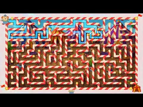 Animated Maze Game Challenge | Solving the Circus Theme Maze Puzzle