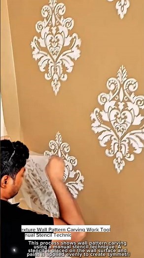 Texture Wall Pattern Carving Work Tool Using Manual Stencil Technique #worktool