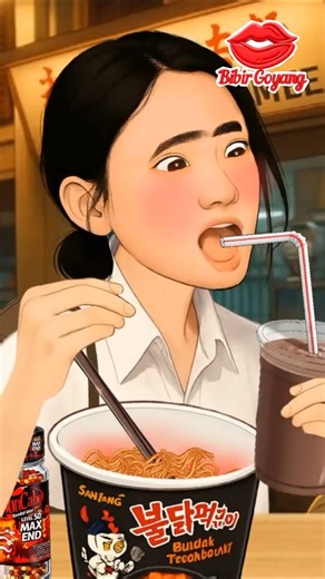 ASMR 🔥 Samyang + Bon Cabe Level 50 Extreme Spicy Noodles + Milo Chaser Gulps! 🌶️#asmr #mukbang #food