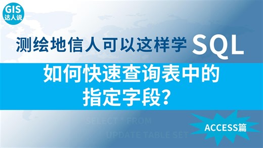 查询表中的指定字段，SQL会比ArcGIS快10倍？！ 学SQL要的就是高效！