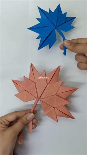 Origami maple leaf/autumn leaf 🍁 watch full tutorial here 👆👆#takoovart