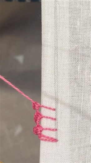 Beautiful Floral Border Embroidery | Simple Hand Embroidery Tutorial |Haelyn Embroidery #shortsvideo