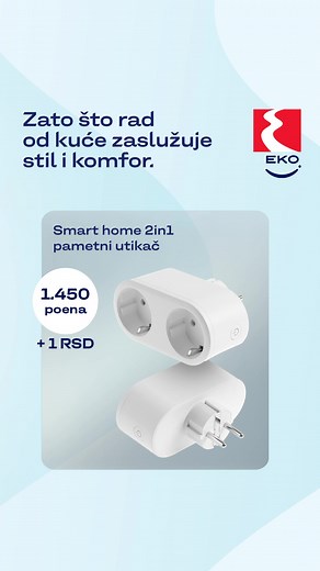 Rad od kuće u stilu! Omiljena kafa u ruci, muzika u pozadini, sveća koja smiruje misli – a svaki zadatak ide lakše uz dobru atmosferu i pravi alat. ☕💻🎧 Uz EKO Smile poklone tvoj radni kutak postaje prostor inspiracije: miš, tastatura, slušalice, pametna utičnica i još mnogo toga što donosi stil i komfor svakom danu. Sve što ti treba za savršen balans rada i uživanja čeka te u novom EKO Smile katalogu! 📲 Preuzmi EKO Smile aplikaciju i započni svoju priču! Vidimo se na EKO benzinskim stanicama!