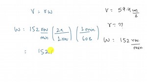 A thread is being pulled off a spool at the rate of 59.4  cm per sec. Find the radius of the spool if it makes 152 revolutions per min. | Numerade