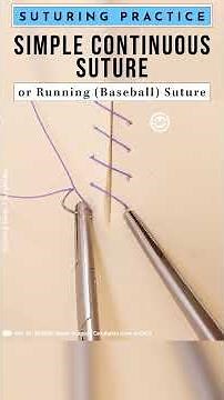 Simple Continuous Suture or Running (Baseball) Suture #suture #training #practice #medical #shorts
