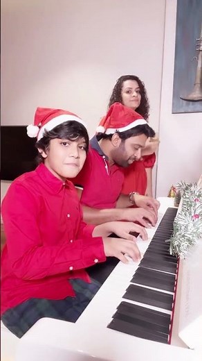 Best carol of the Bells piano version 😁. #christmas #fatherandson #family