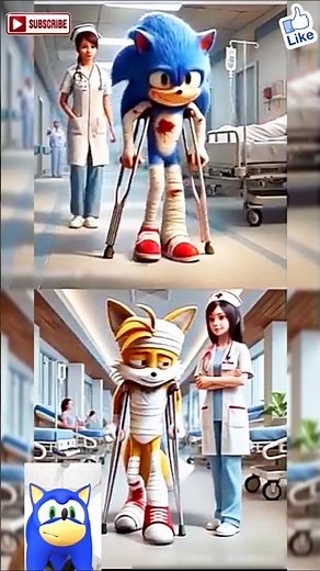 Sonic the hedgehog is seriously injured in the hospital #sonic #sadcartoon #viralshort #hospital