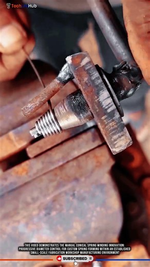 Manual Conical Spring Winding Innovation: Progressive Diameter Control for Spring Forming #tech