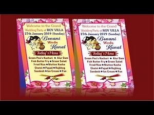 Wedding Menu Card Design | Coreldraw X7
