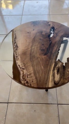 Live Edge Walnut Epoxy Round Table – Clear Resin Coffee Table, Natural Wood Accent Piece - Etsy