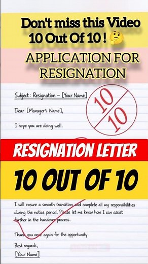 Resignation Letter | How to Write a Professional Resignation Application