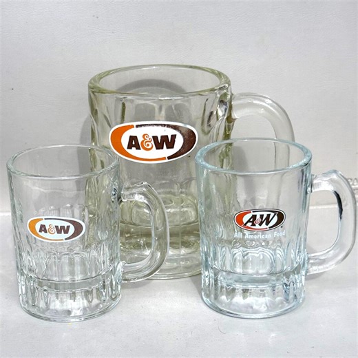 Vintage A&W Root Beer Mugs (set of 3, 2-small, 1-large) - Etsy