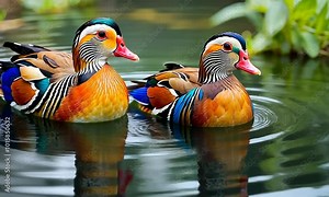 The Mandarin Ducks: A Study of Their Exotic Colors and Behavior in the Pond
