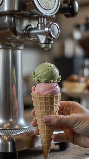 Making Fresh ice cream cone 😋..