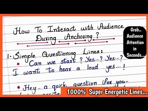 HOW TO INTERACT WITH AUDIENCE DURING ANCHORING | Anchoring Lines for Any Program or Event
