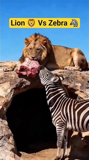 Lion's Kindness Shocked Everyone! 🦁❤️ Zebra's Baby Returned | AI Animal Story #shorts
