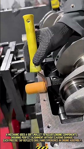 Best of Tapping engine components into place! PRECISE process of engine assembly!