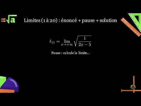Limites (1 à 20) ✅ 20 Exercices Corrigés avec Pause | BAC Maths