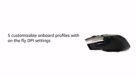 EVGA X20 Wireless Gaming Mouse, Wireless, Black, Customizable, 16,000 DPI, 5 Profiles, 10 Buttons, Ergonomic 903-T1-20BK-KR