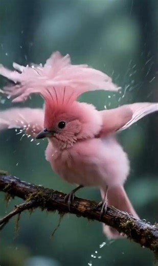 A gentle pink soul in the rain ⛈️ Pure Nature | Pure Calm #naturelovers #nature #naturesounds