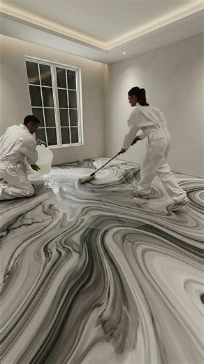 Luxury Zebra Marble Epoxy Floor Transformation 🖤🤍✨ #shorts #epoxyresin
