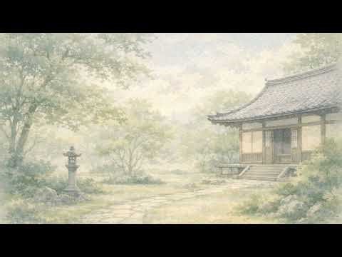 Peaceful Japanese Temple Garden | Soft Mist Morning | 4K Idle TV Background