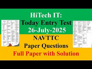 NAVTTC NTS 26 July 2025 Full Paper with Solution Summer Code Program