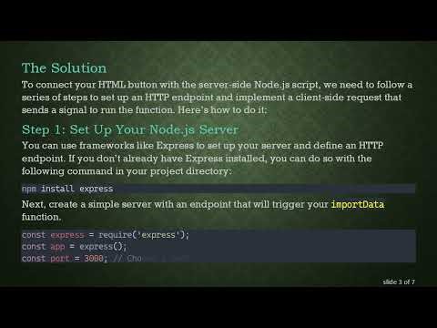 How to Run a Node.js Script from an HTML Button Click
