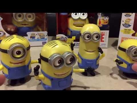 Minion action figures - minion bob, minion Dave, minion Stuart, and minion Kevin.