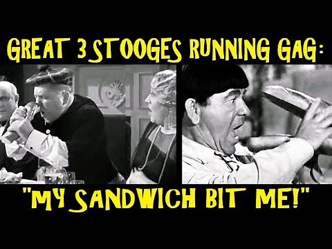 Great 3 Stooges Running Gag: "My Sandwich Bit Me!"