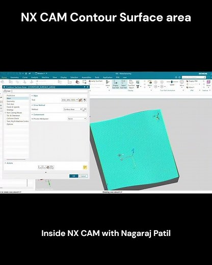 NX CAM Contour surface area #NXCAM #siemensnx