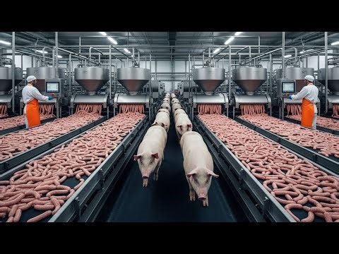 Inside the Pork Processing Factory: From Farm to Sausages & Ham (Full Process)