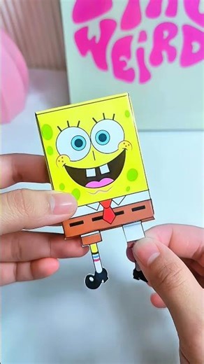 SpongeBob Paper Toy with Retro Vibes 🧽 #SpongeBob #papertoy #DIYcraft #handmade #SpongeBobSquarePant