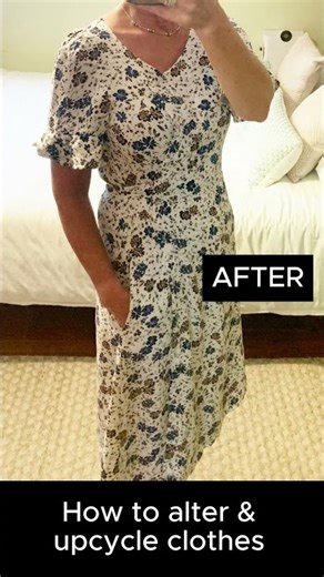 Refashion a dress into a stylish wrap dress | Upcycle clothes ideas | #clothesupcycling #sew
