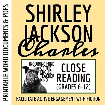 "Charles" by Shirley Jackson Close Reading Analysis Worksheet and Answer Key
